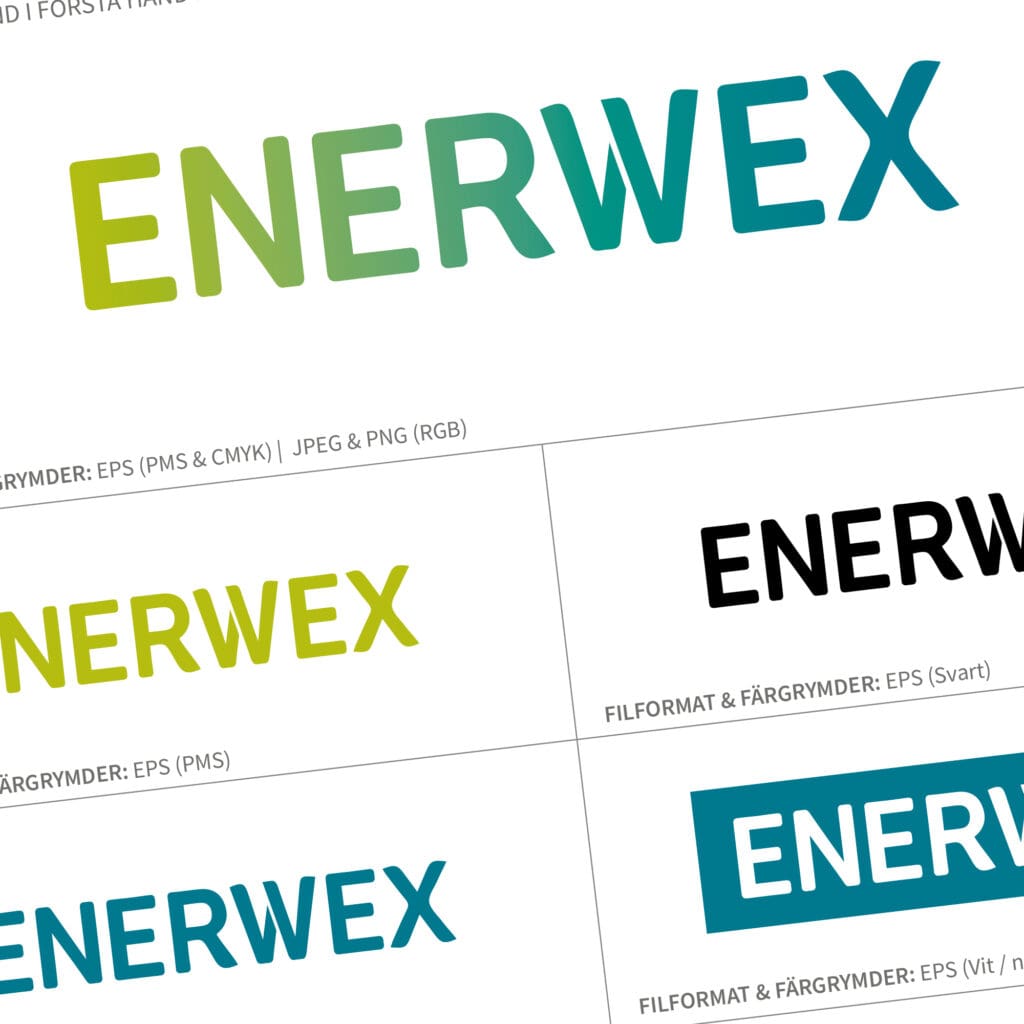 Logotyp för Enerwex i Växjö framtagen av Östling Creative AB.